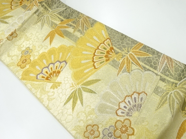 JAPANESE FUKURO OBI / WOVEN FOLDING FAN PATTERN